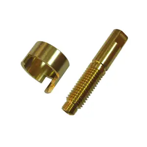Customized CNC Wire EDM Brass And Copper Turned Part Circular Shaft With Machining And Threading CNC Lathe And Milling Services