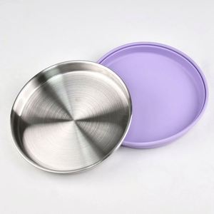 Assiette ronde pour bébé en acier inoxydable 304 antidérapante avec couvercle, sans BPA, de qualité alimentaire, vaisselle écologique pour l'alimentation - Product Image 5