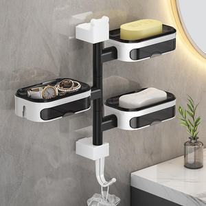 Porte-savon rotatif pour la prospérité familiale, support mural rectangulaire en plastique imperméable pour salle de bain et toilettes - Product Image 2