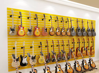 HiKUYA Vente en gros de panneaux muraux en MDF à lattes écologiques modernes personnalisés E1 pour la décoration de magasin de guitares
