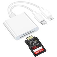 Lector de Tarjetas SDTF para Teléfono Android 17, Compatible con Varios Países, Tipo-C, Doble Línea, Tres en Uno, OTG USB2.0/Lightning, Modelo X 04