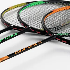 Raquette De Badminton Professional Ultralight Carbon Fiber Racket Black +  Red