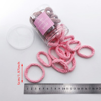 Lot de 30 élastiques à cheveux ondulés bicolores en tissu, 5x5cm, style simple, pour femmes, usage quotidien et décontracté, emballés en pot