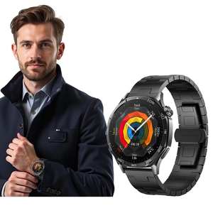 สายโลหะผสมไทเทเนียม 22 มม. สีดำ สำหรับนาฬิกาหัวเว่ย จีที 2 โปร - Product Image 3