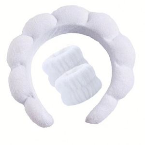 Ensemble de bandeaux torsadés en éponge effet nuage, bandeau pour le lavage du visage à couronne haute, accessoire capillaire artisanal et élégant pour le maquillage, le spa, les cadeaux et les mariages - Product Image 6