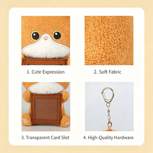Lindo Llavero de Peluche de Gato Gris, Decoración de Escritorio con Tarjetas Intercambiables, Juguete Relajante Antiestrés, Regalo de Cumpleaños para Niños - Product Image 5