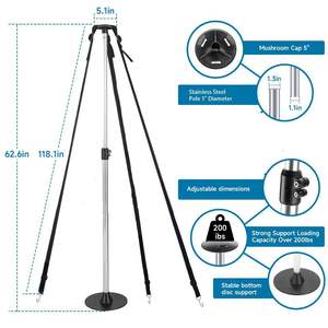 เสาค้ำยันอะลูมิเนียมแบบปรับได้ 0.57 ม. และ 1.5 ม. สำหรับแพและผ้าคลุมเรือ - Product Image 4