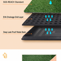 Tapis de propreté pour chien à 3 niveaux en gazon artificiel réutilisable, bac à litière intérieur pour animaux de compagnie, tapis de drainage en mousse EVA lavable pour chien