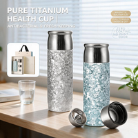 Gepersonaliseerde logo pure titanium waterfles premium zakelijk cadeau met Chinees design zakelijk cadeau groothandel