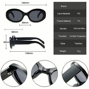 Gafas de Sol Redondas Retro de Moda 2022 con Logotipo Personalizado para Hombre y Mujer, Gafas de Sol Ovaladas Negras con Protección UV400 - Product Image 6