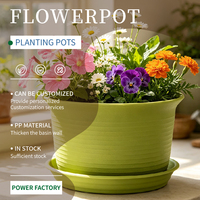 Pot de fleurs en résine léger avec trous de drainage, design classique et moderne durable, capacité de 3,29 L, utilisation intérieure/extérieure pour le jardinage