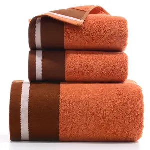 High Quality Hotel Face Bath Towels Set High Density Wholesale Gift Set 3 Pcs 100% Cotton Bath Towels Sets