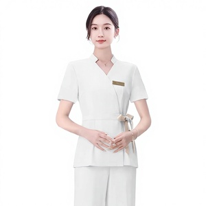 <span class=keywords><strong>Abbigliamento</strong></span> Primaverile di Alta Gamma per Donne, Elegante Completo Antirughe in Velluto con Scollo a V e Maniche a Tre Quarti per Centri Benessere e SPA - Product Image 2
