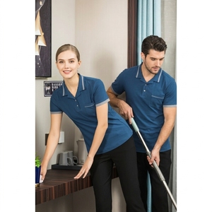 Uniforme de Trabajo <span class=keywords><strong>para</strong></span> Limpieza de <span class=keywords><strong>Hoteles</strong></span>, 100% Poliéster, Manga Corta, Unisex, Corte Regular, <span class=keywords><strong>para</strong></span> <span class=keywords><strong>Personal</strong></span> de Limpieza de Resorts y Apartamentos - Product Image 1