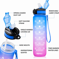 Botella de Agua Motivacional de 32oz con Marcador de Tiempo y Logotipo Personalizado, Libre de BPA, Tritán, Deportiva, para Fitness, Venta al Por Mayor, OEM, a Granel