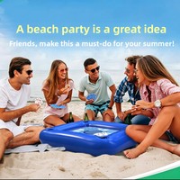 Table de poker gonflable en PVC 70x70cm pour piscine, plateau de jeu flottant pour l'été, idéal pour les réunions de famille et entre amis