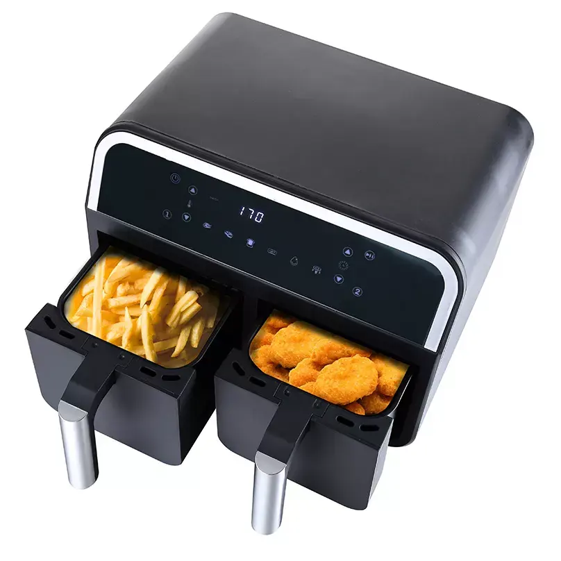 New 8L 9L Dual Basket Air Fryer with Two Cooking Zones Separate control Matt Air fryer Oven