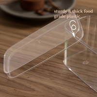 Boîte d'emballage de pâtisserie de récipient de dessert de tiramisu en plastique PS carré transparent en gros