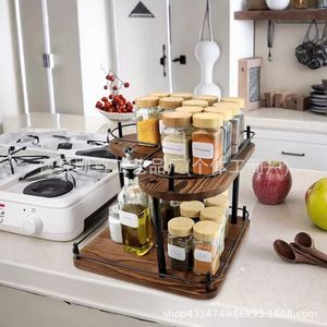 Wooden double-layer heart-shaped <b>storage</b> <b>rack</b>, household <b>storage</b> <b>rack</b>, <b>kitchen</b> bottled condiment <b>rack</b>, multi-purpose <b>storage</b> - Product Image 1