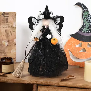 2024 proveedor de Halloween muñecas shuangyuan gran oferta decoración navideña adorno de bruja de Halloween negro