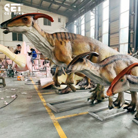 Modèle de dinosaure robot animatronique Parasaurolophus personnalisable pour utilisation en intérieur/extérieur dans les centres commerciaux et les aéroports