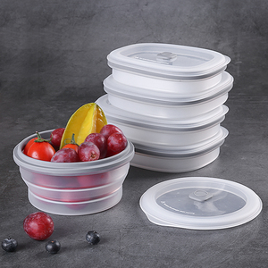 Boîte à Lunch pliable en Silicone, boîte à Lunch pliable sans Bpa ensemble de <span class=keywords><strong>stockage</strong></span> des aliments - Product Image 1