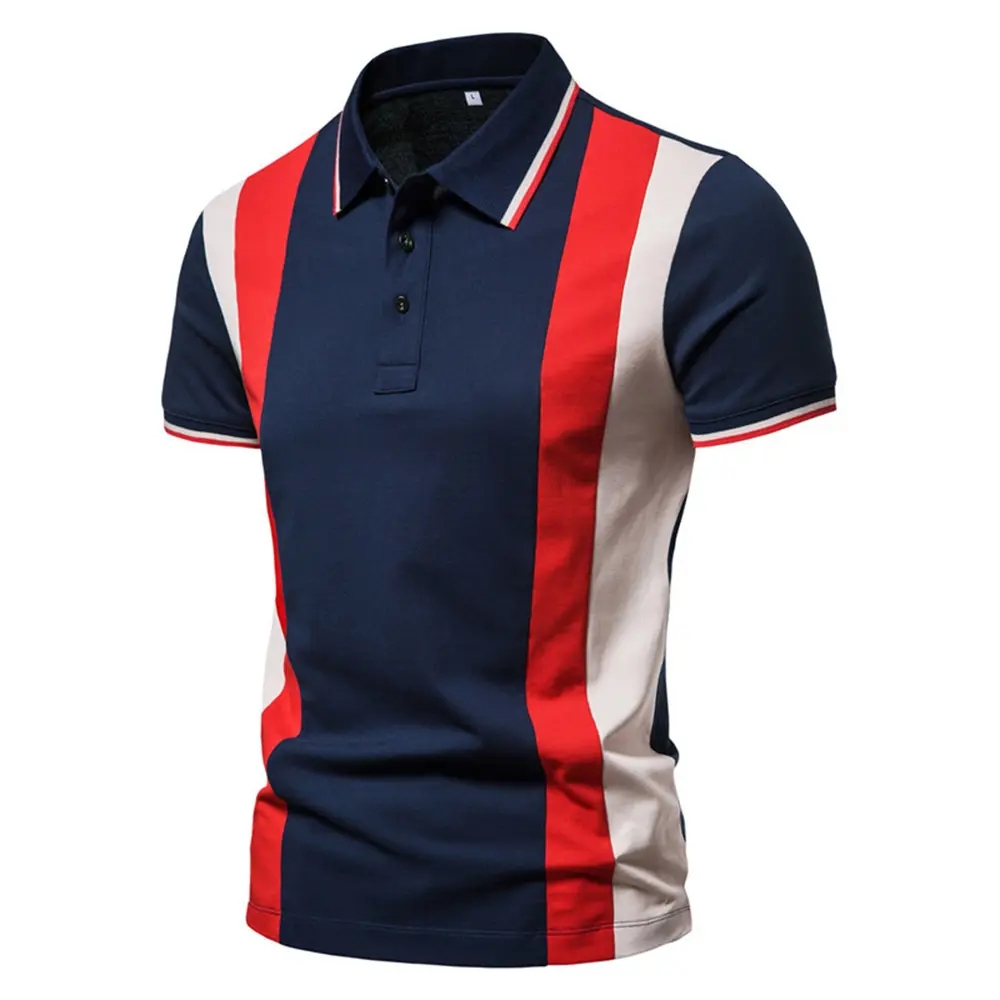 Cottory Mens Performance Logo Solid Polo T-shirt