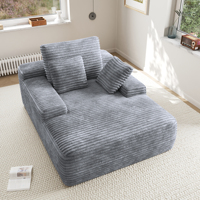 VOXHOME Envío Directo desde EE. UU. Sofá Cama Individual Nórdico de Terciopelo Corduroy sin Estructura, Comprimido al Vacío, para Sala de Estar de Apartamento y Lectura