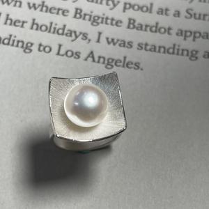 Bague en argent pur S925, design minimaliste de luxe léger, classique, avec une seule perle, pour femmes, bague tendance haut de gamme - Product Image 4