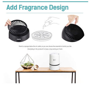 Purificateur d'air compact alimenté par USB avec filtre HEPA haute efficacité, filtre à charbon actif, <span class=keywords><strong>ioniseur</strong></span> et tampon à huiles essentielles - Product Image 6