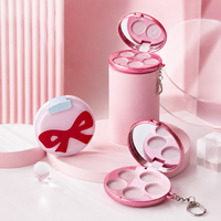 Palette de fards à paupières vide personnalisée avec logo, breloque porte-clés, emballage cosmétique avec miroir, palette de blush ronde portable – Vente en gros