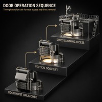 Four de fusion d'aluminium à double chambre YDE avec portes à double nervurage robustes pour la fusion de déchets, pour fonderie industrielle, prix compétitif
