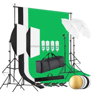 Groothandel Fotografie Video Studio Verlichting Kit Paraplu Softbox Set Met 5 In 1 Reflector En Achtergrond