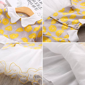 Nuevo Producto, Ropa de Boutique, Vestido Amarillo de Manga Larga con Botones para Niñas, Hecho en China - Product Image 4