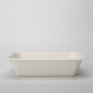 生分解性食品包装バガスパルプボックスバガス竹パルプECO3コンパートメントトレイ持続可能な食品包装 - Product Image 3