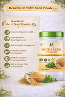 Poudre de Methi Premium (Poudre de Fenugrec) |   Complément alimentaire à base de plantes naturelles |   Poudre de graines de fenugrec pure 200g