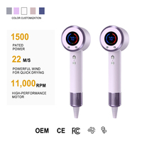 Sèche-cheveux ionique négatif à séchage rapide et haute vitesse avec diffuseur magnétique et concentrateur pour cheveux bouclés et lisses, idéal pour hôtels et usage extérieur