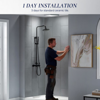 Revêtement mural de salle de bain en SMC durable, gris mat texturé, pour douche
