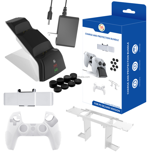 JYS-P5151 Game Accessory Kit for PS5 Charger Dock With Bracket Camera Cover for PS5 Controller Silicone Cover