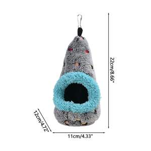 Casa <span class=keywords><strong>de</strong></span> Peluche Cálida para Invierno, Nido Colgante, Escondite para Jaula, para Loros, Hámsteres, Cobayas, Periquitos, Cockatiels - Product Image 2