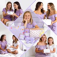 Panier-cadeau spa pour femmes - Coffret cadeau de relaxation, gobelet en verre, trousse de toilette, chaussettes, accessoires pour cheveux pour la Saint-Valentin, Noël