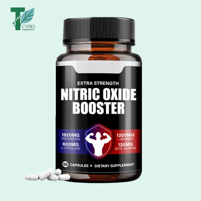 Private Label Nitric Oxide Booster Capsules with L-Arginine L-Citrulline for Muscle Growth Support