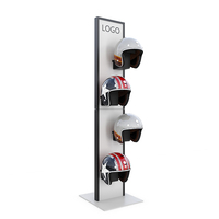 Supports d'affichage de casque de moto en métal noir et blanc, couleurs mélangées, logo personnalisé, sol vertical, boutique 4S