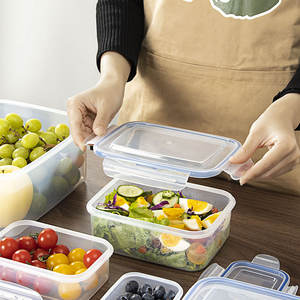 Ensemble de contenants de stockage alimentaire rectangulaires avec couvercle à clipser, compatibles micro-ondes, pour la conservation en cuisine, les voyages, les pique-niques, boîte à bento en matériau PP - Product Image 4