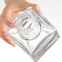 Bouteille en verre carrée épaisse, mini, petite, transparente, vide, pour vodka, liqueur, gin, rhum, tequila, whisky, brandy, spiritueux
