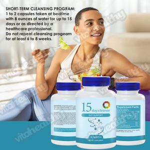 Complément en capsules détoxifiantes 15 jours à marque privée OEM/ODM avec Senna et Cascara Sagrada pour la détoxification et le soutien à la perte <span class=keywords><strong>de</strong></span> poids - Product Image 2