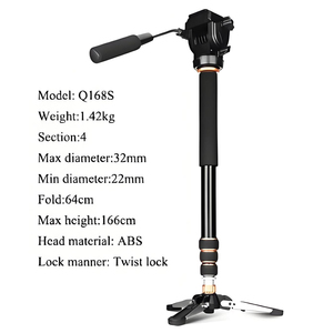 Đa năng hợp kim nhôm <span class=keywords><strong>Monopod</strong></span> với có thể tháo rời chân và chất lỏng đầu hỗ trợ DSLR, hành động cam, và điện thoại cho ngoài trời/du lịch - Product Image 4