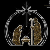 Guirlande lumineuse LED 2D Scène de la Nativité, étanche IP65, décoration de Noël extérieure, taille personnalisable