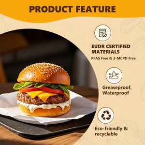 Free Biodegradable Kit 7 White <b>Greaseproof</b> Sandwich Wrapping <b>Paper</b> Custom logo Branded <b>Greaseproof</b> <b>Paper</b> Food Grade - Product Image 2