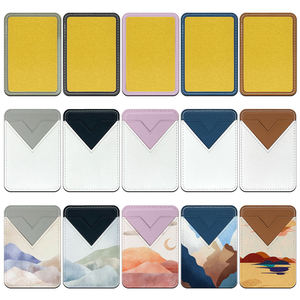Porte-cartes de visite en cuir véritable vierge pour sublimation en gros - Portefeuille de téléphone à transfert thermique, poche pour carte de crédit DIY, autocollant 5 - Product Image 4
